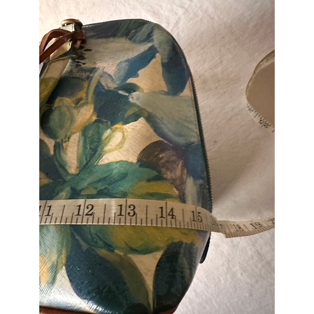 HOLDING DO NOT BUY Brahmin Duxbury Satchel Floral Blue Yellow Leather Dome Bag - Picture 7 of 11